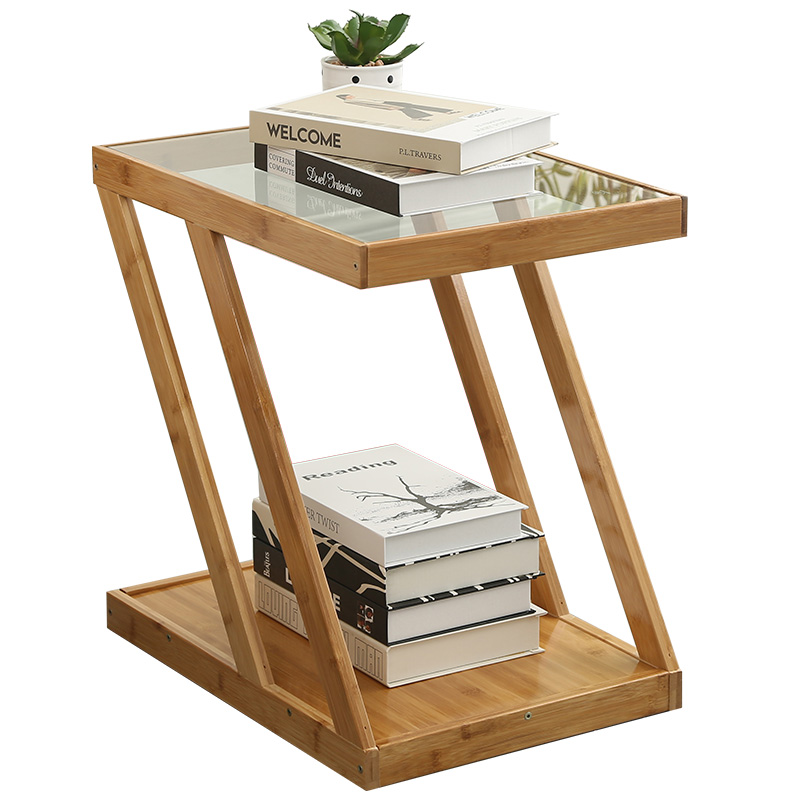 沙发边几小茶几客厅边角几钢化玻璃小户型小方桌卧室床头桌子竹木