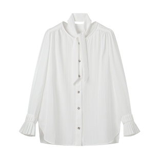 小田专享 领带衬衫 法式 设计师款 C0308A002 泡泡袖