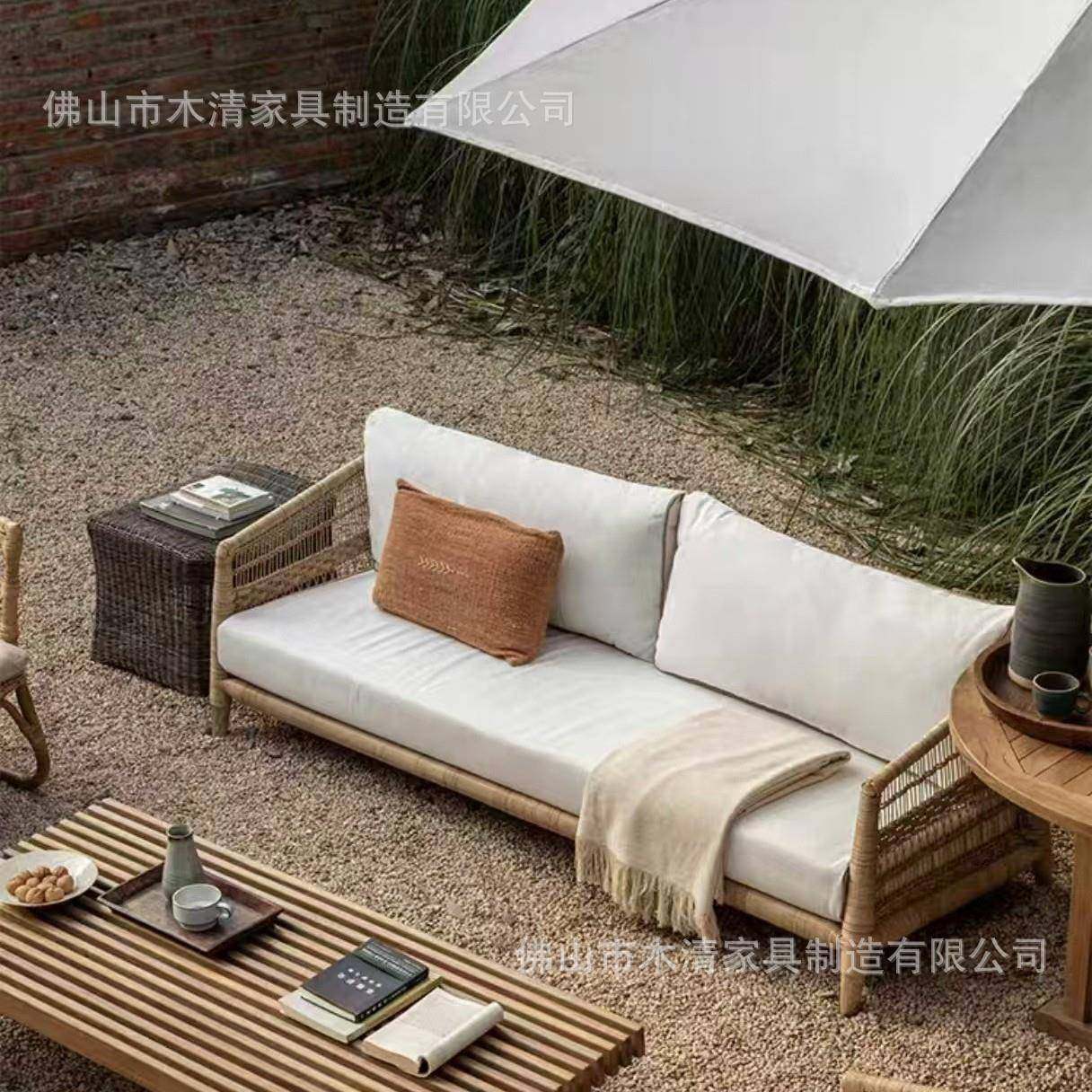 东南亚风户外庭院民宿柚木藤编休闲沙发茶几组合室外家具,电子元器件市场,其它元器件,淘宝优惠券,粉丝福利购,淘宝优惠卷