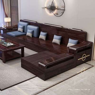 乌金木实木沙发组合新中式客厅大小户型冬夏两用储物茶几家具组合
