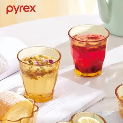 康宁玻璃杯耐高温琥珀色茶杯咖啡茶威士忌酒杯家用喝水杯子套装