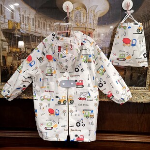 新2023日系薄款 速干透气儿童雨衣男女幼儿园防水雨披小学生书包位