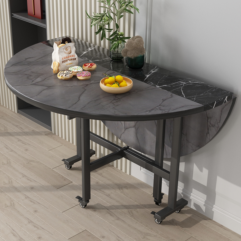 餐桌出租房用饭桌家用小户型简易折叠圆桌现代简约餐饮桌子经济型