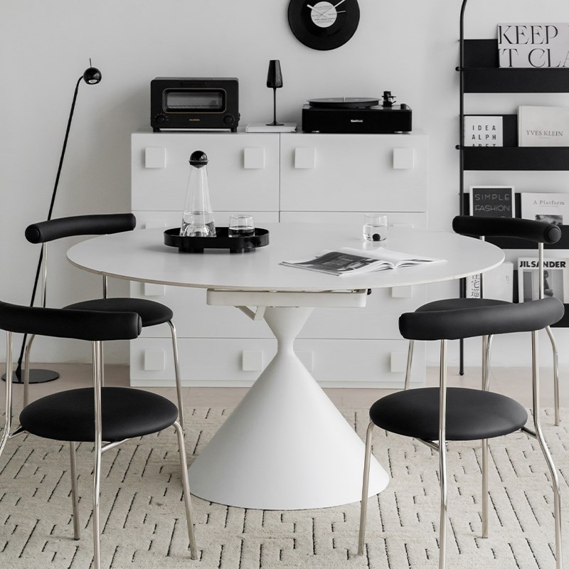 Nordic Sense简约现代岩板餐桌家用小户型可伸缩圆形方形饭桌子