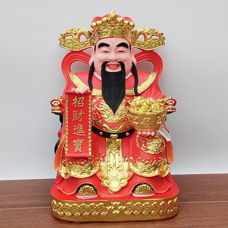 财神爷佛像树脂家用供奉客厅办公室店铺开业树脂彩绘文财神像佛像