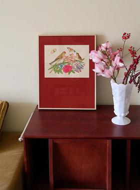喜鹊登枝法餐式艺术装饰画庆中式客厅书房边送柜开业节RRQ婚房礼