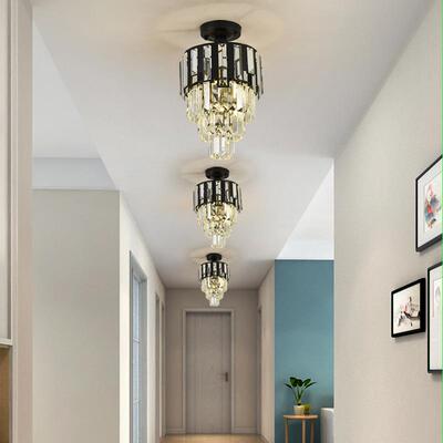 轻奢过道走玄关leEBWd水吸顶台灯简约现代衣帽间厨廊房晶阳灯具