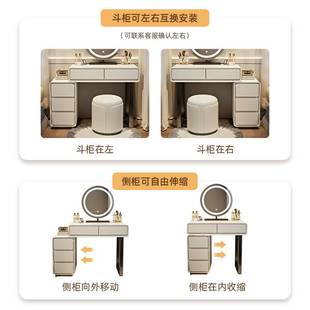 实木70公分长现代简约小户型梳妆台卧室床头化妆桌储物柜斗柜一体
