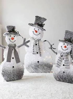 christas选m圣诞发ZWF光雪人橱窗美陈圣诞节严氛围布置道具装摆饰