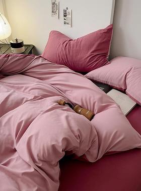 四件套100纯棉全棉春床上床用品件INX被套床单秋学生宿舍笠冬季三