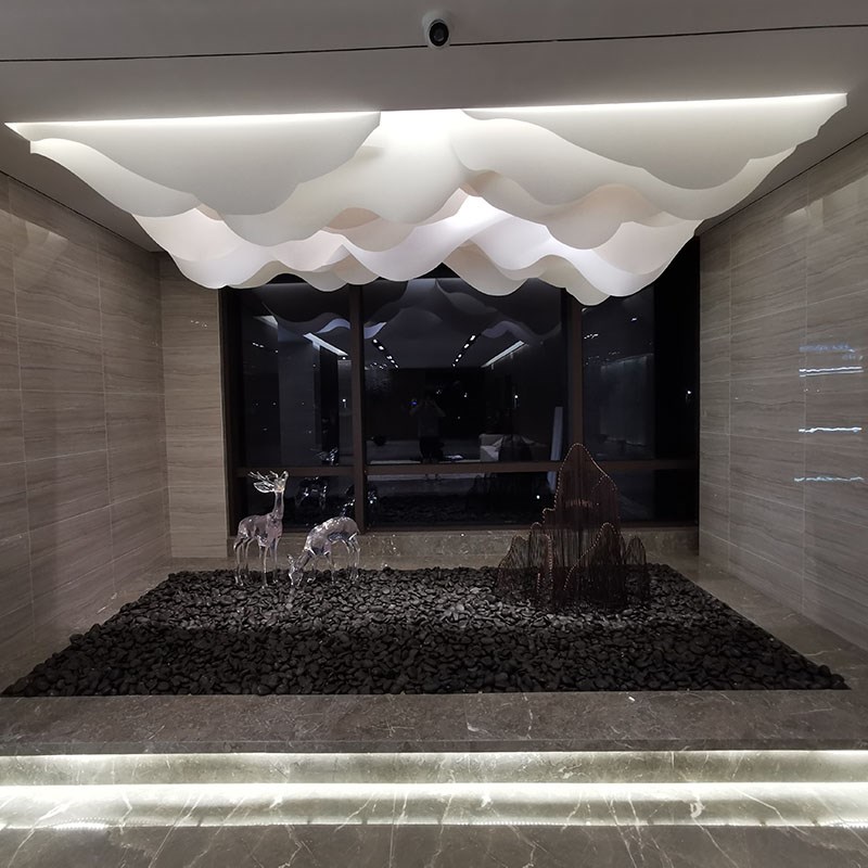 酒店宴会厅创意云层造型定制艺术装饰售楼部餐饮店铺异形简约吊灯