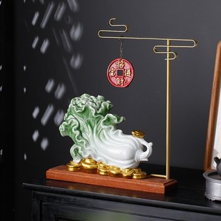 陶瓷大小白菜百财如意创意工艺品玉百财聚福招财装 饰新店开业礼品