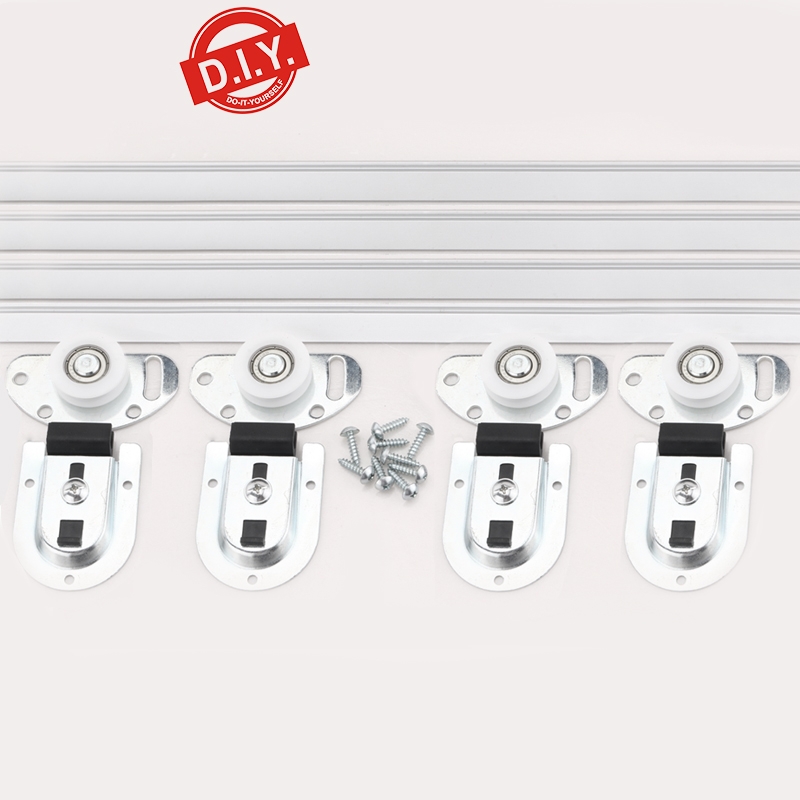 宾爵 衣柜橱柜门移门轮上下轨趟门吊轮推拉滑轮轨道T型侧装免开槽