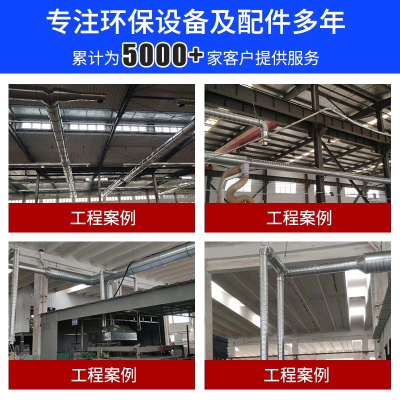 螺旋白铁皮镀锌风管工业车间除尘排气烟囱不锈钢耐高温环保圆管道