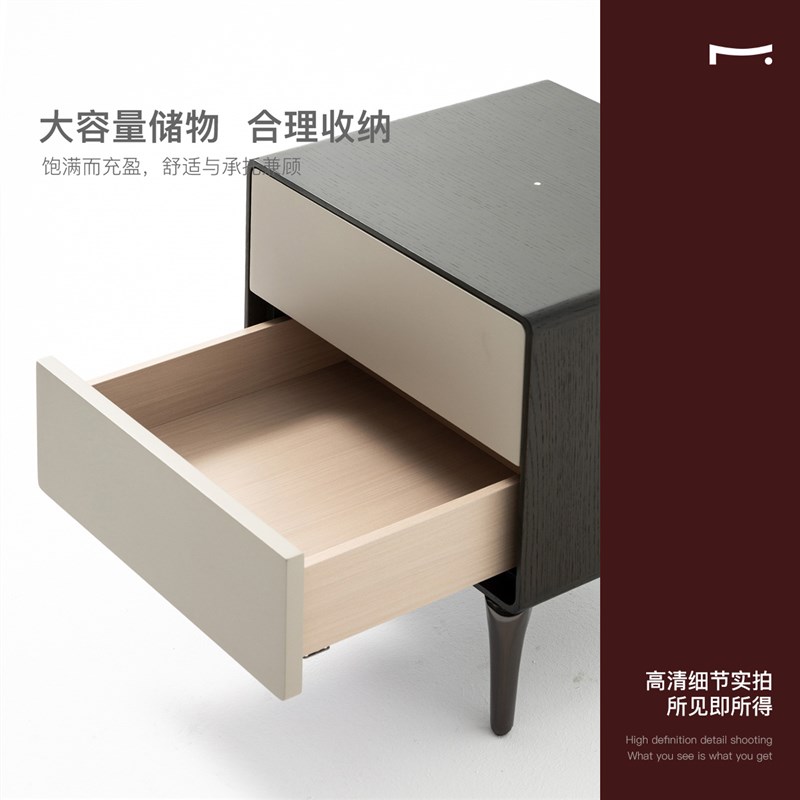 某某严选意式极简不锈钢智能无线充电感应床头柜多功能新款床边柜