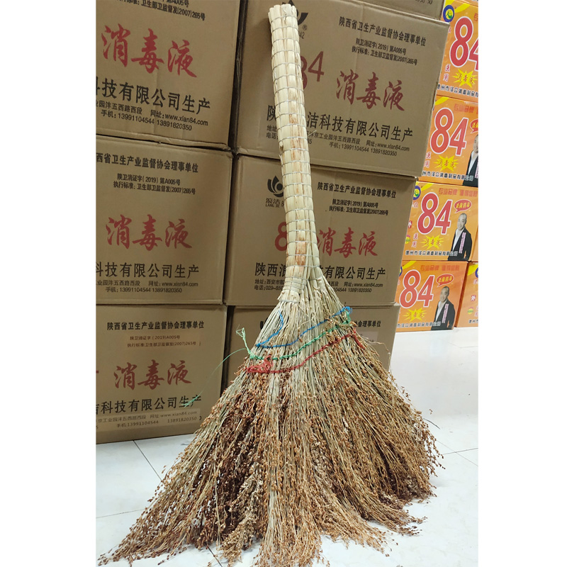 高粱扫把工厂学校家扫地扫帚 高粱苗加大加厚笤帚 手工扫帚