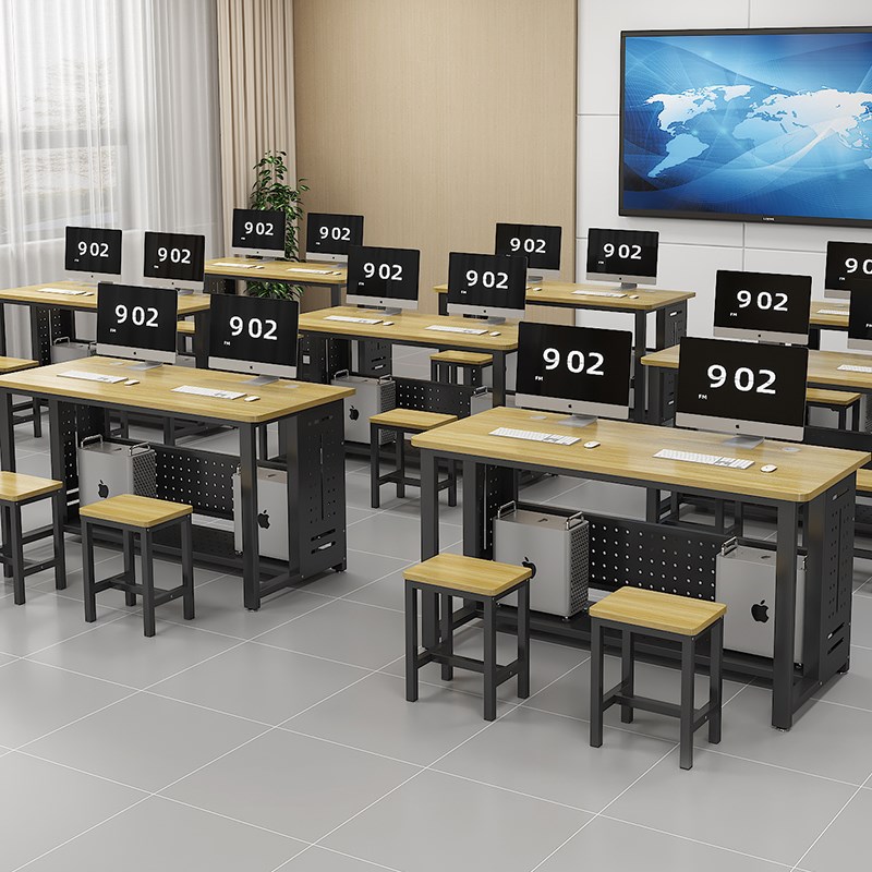 学校电脑桌多媒体电教室微机室电脑桌培训班单人学生电脑办公桌