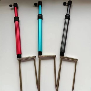 新款多功能可伸缩便携式野钓三合一支架地插炮台架拉饵盘架鱼护架