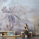 东南亚手绘芭蕉叶个性 壁画电视背景墙壁纸客厅沙发无缝定制墙布