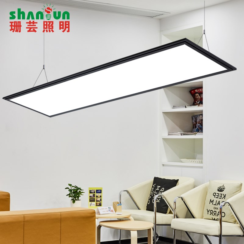珊芸明装黑色LED平板灯 面板灯led集成吊顶灯办公吊灯具办公室灯