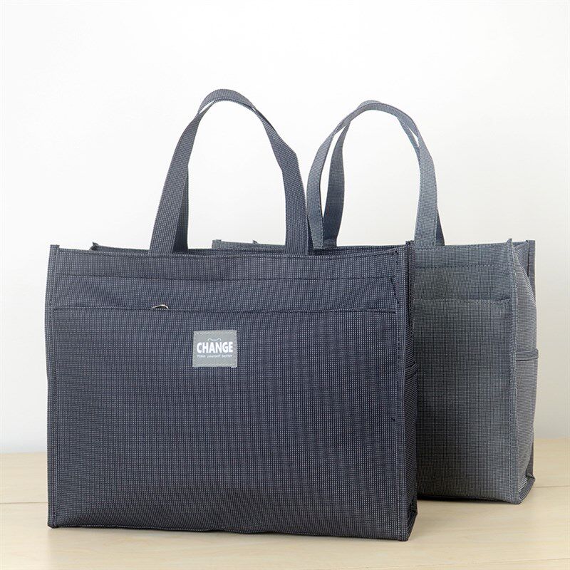 防水拉炼公文包电脑包简易牛津布手提商务男会议大容量文件袋