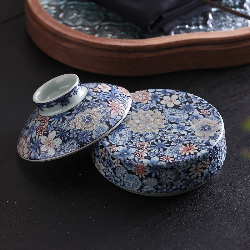 紫砂壶盖碗杯托珐琅彩镇纸壶承盖置陶瓷茶杯垫中式功夫茶具配件