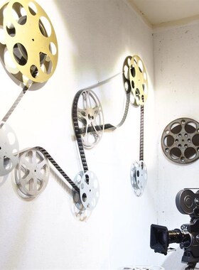 复古老电影胶片35毫米70mm16mm胶卷电影胶片夹圆盘轮子片盘摆件