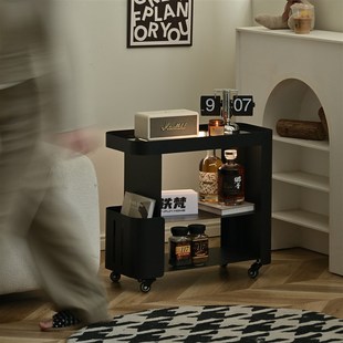 铁梵奶油风创意床头柜替代品铁艺极窄床边柜窄边小边几可移动长条