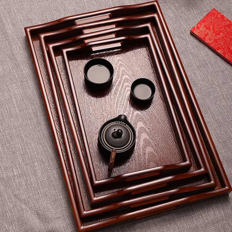 仿木托盘长方手工茶盘家用复古茶点果端菜盘木质功夫茶干泡盘