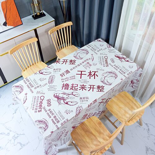 龙虾一次性桌布加厚长方形塑料餐饮商用格子餐厅饭店大排档夜宵店