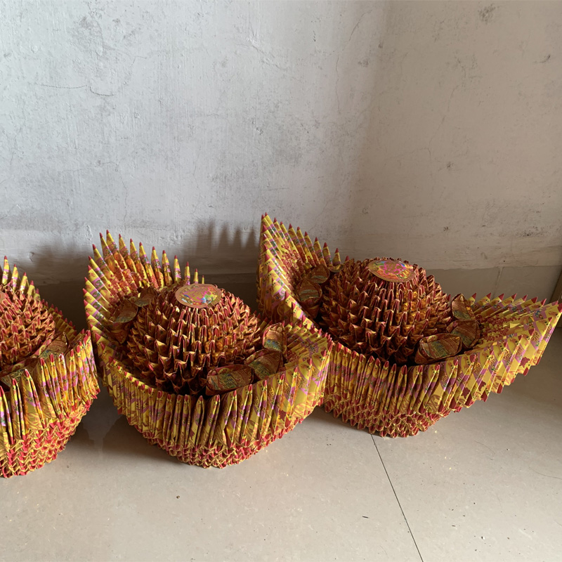 彩色印刷纸特色手工艺品折纸品红色中号大号元宝折叠文化用品1个