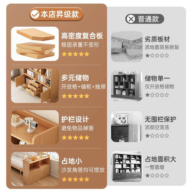 新书架置物架靠墙一体客厅式置物CEE柜柜子茶水柜幼儿园中格子储