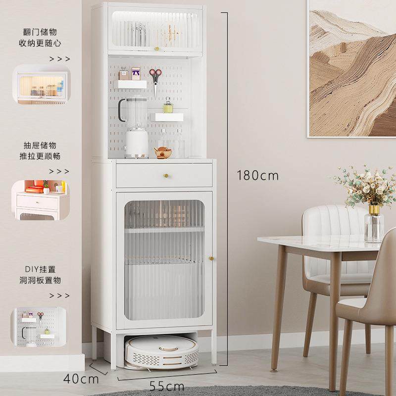 扫地机人置物架客厅扫地机器边置物架带柜门床头器落柜卧室床地收