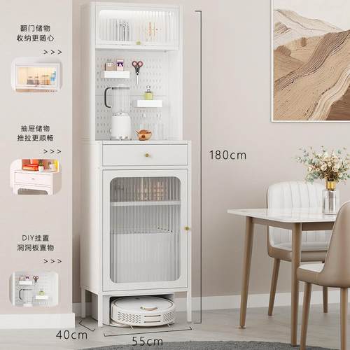 扫地机人置物架客厅扫地机器边置物架带柜门床头器落柜卧室床地收