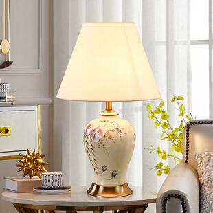 新中式陶瓷台灯卧室床头客厅装969创意浪古漫温饰馨典仿古约简中
