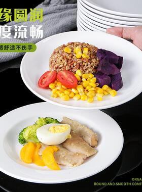祥美胺餐具白色盘密子圆形塑源XNS料仿瓷餐盘盘餐厅凉菜快餐盘菜