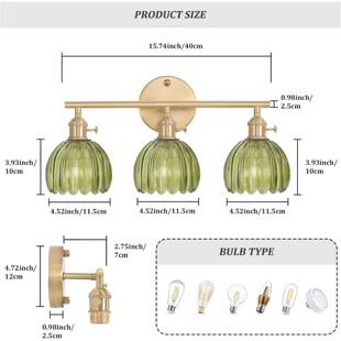 北美款 郁金香E玻璃罩前灯2生6卫间3镜头7490浴室壁灯
