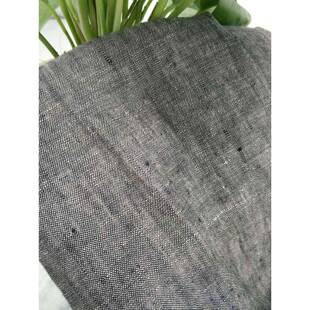 纯亚麻黑白色织布酵RPS亚麻麻窗帘面亚料纯床品面料亚麻素洗面料