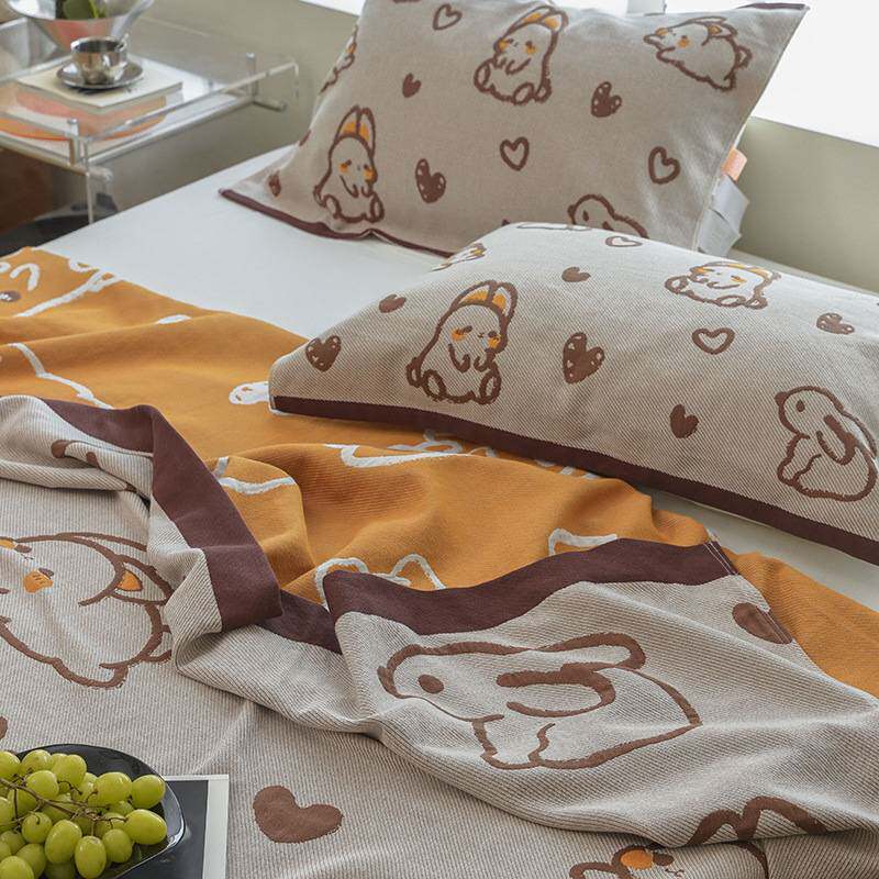 六层纯棉纱布床盖毯三件套成人家用午睡毛巾被可水洗机洗全棉床单