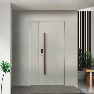 奶油风白色一景子母门家用防盗门入户门别墅大门进户门铸铝门一门