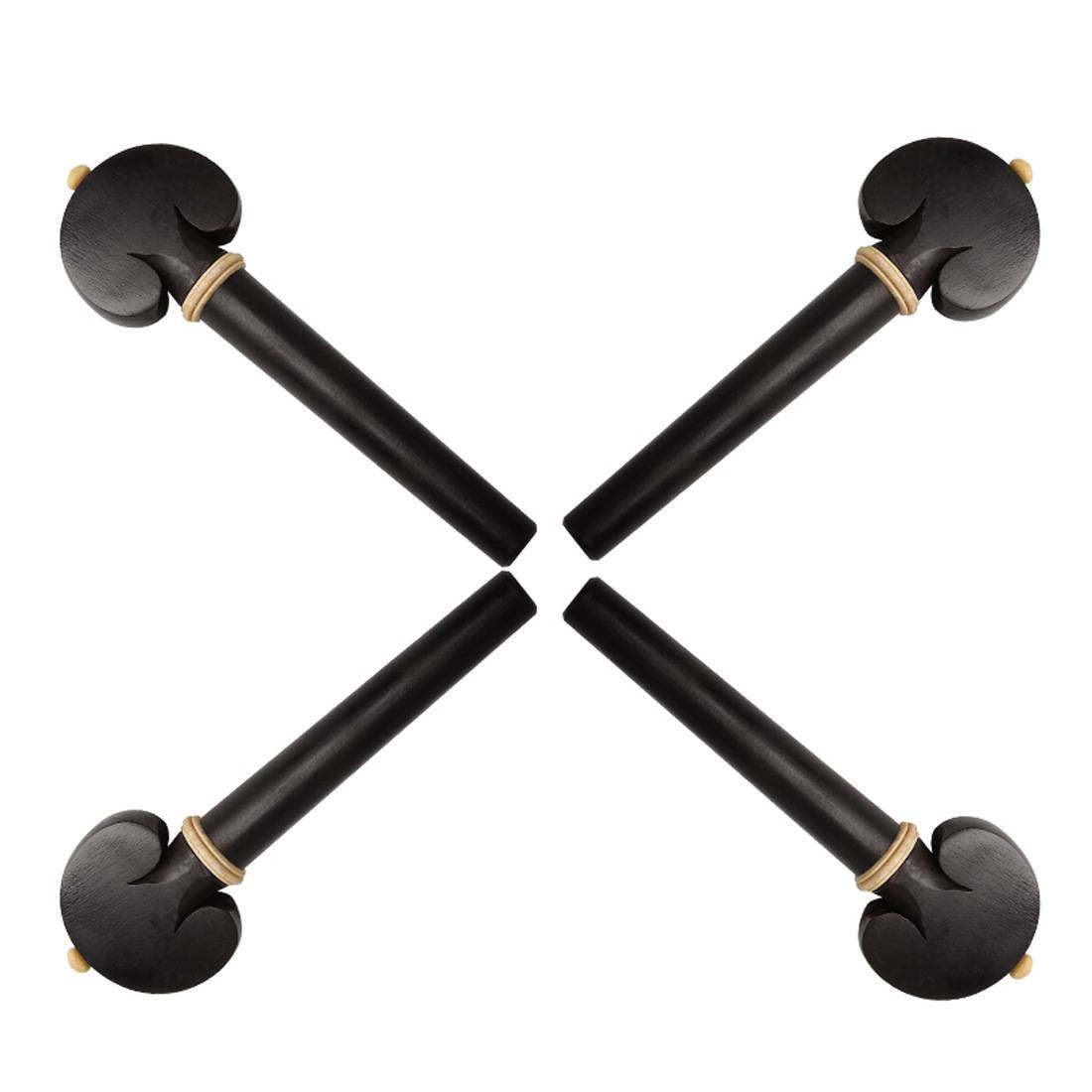 高档大提琴弦轴4个装乌木镶黄杨木琴轴旋钮调音旋轴提琴配件弦钮