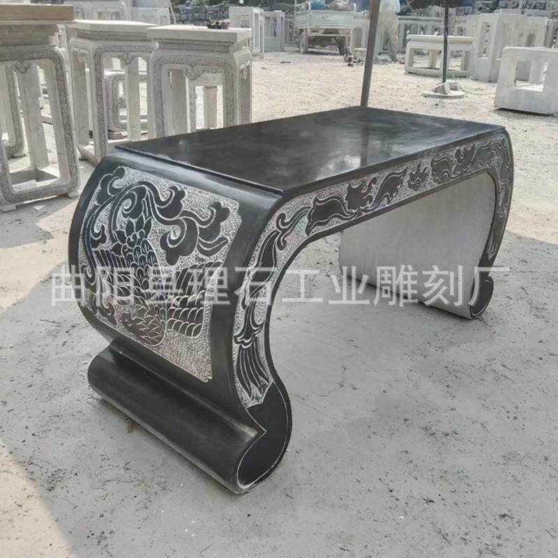 石雕花花台花架青石仿古盆LS-03100景座条案供桌户外庭院桌园底石
