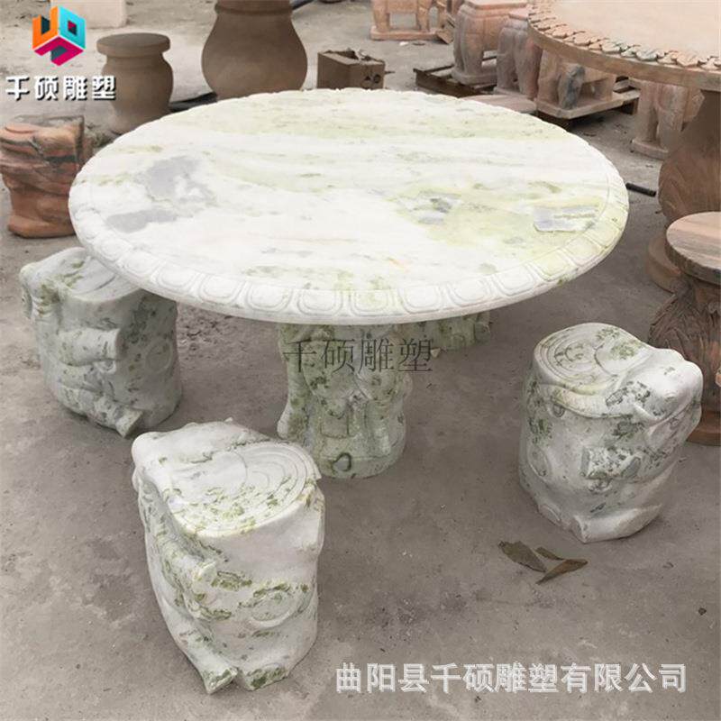 制作石材QS6565石桌石雕刻户凳院外广场庭园花景观装饰摆件