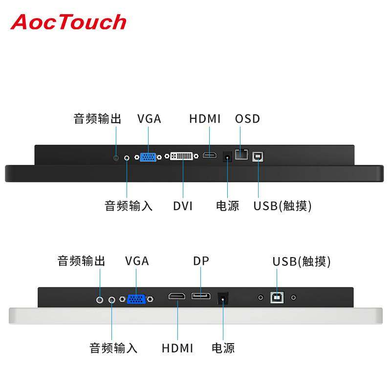 小尺寸商用壁挂式电容触摸显示器7/8/9.7/10.1/12.1/13.3寸铝型材