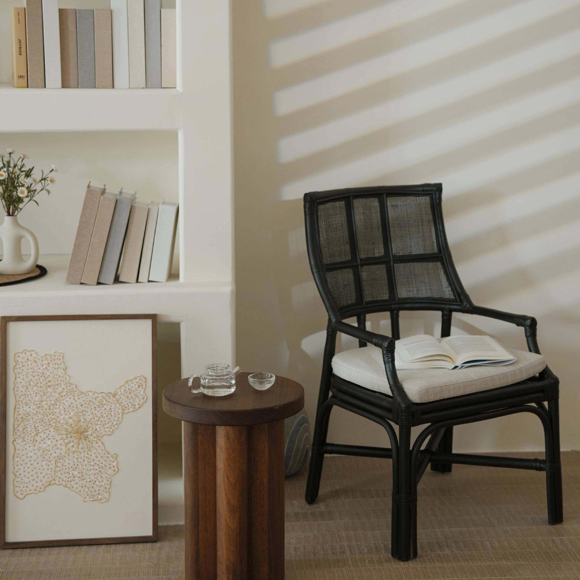 天客单然真藤休椅餐椅人闲利默椅家用厅民宿家用设计师,商业/办公家具,商用藤编家具,淘宝优惠券,粉丝福利购,淘宝优惠卷