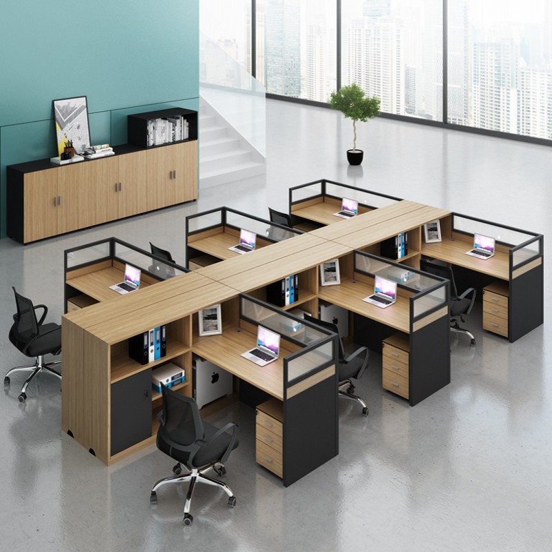 办公室职员屏风办公桌椅四人位简约现代财务员工电脑办公桌子