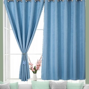 定制小飘窗帘遮光卧室送杆免打孔安装 布帘 出租房屋宿舍短窗免安装