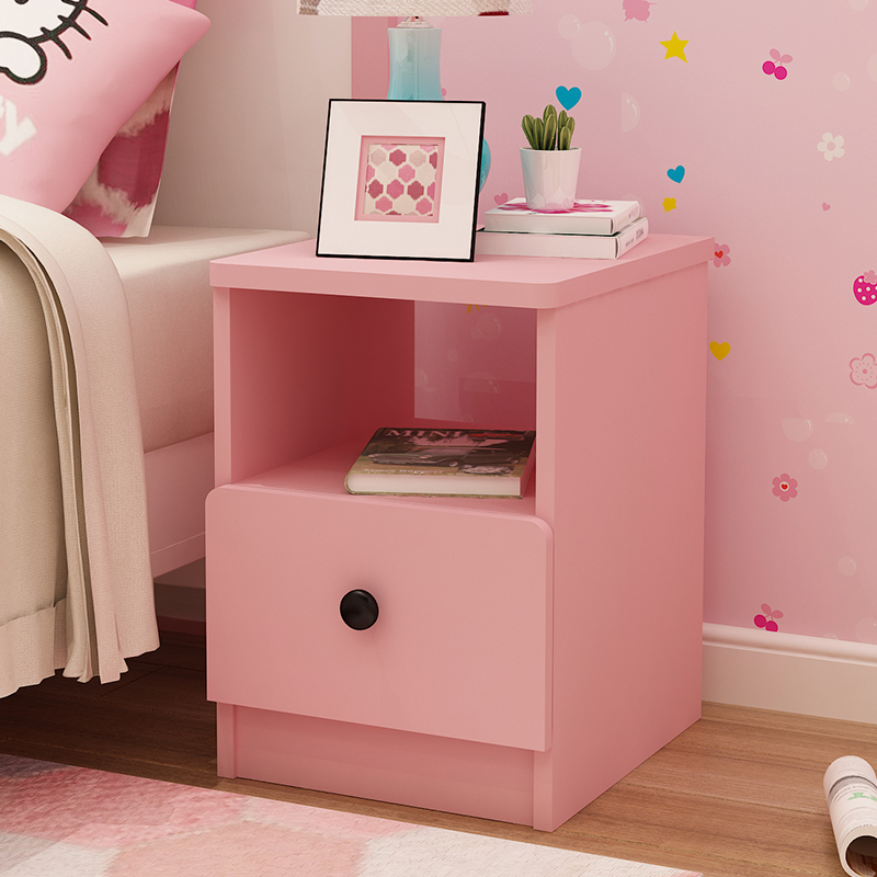 迷你床头柜小户型简约超窄床边柜 儿童卧室粉色柜子20//30/cm