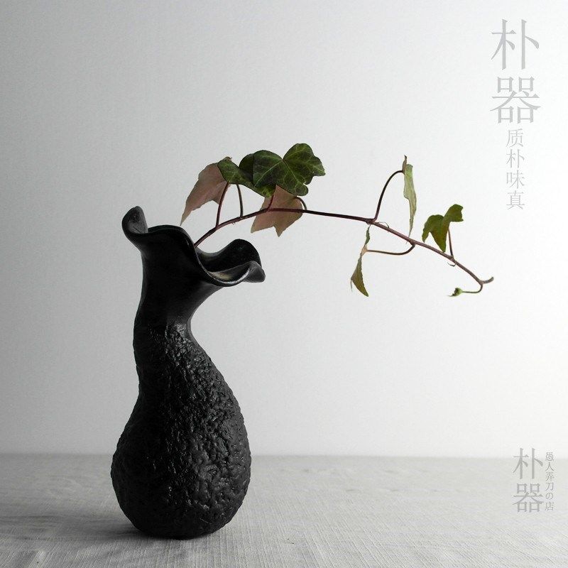 粗陶花瓶 手工花插花器花艺陶艺摆件 创意造型现代单枝水培小花瓶
