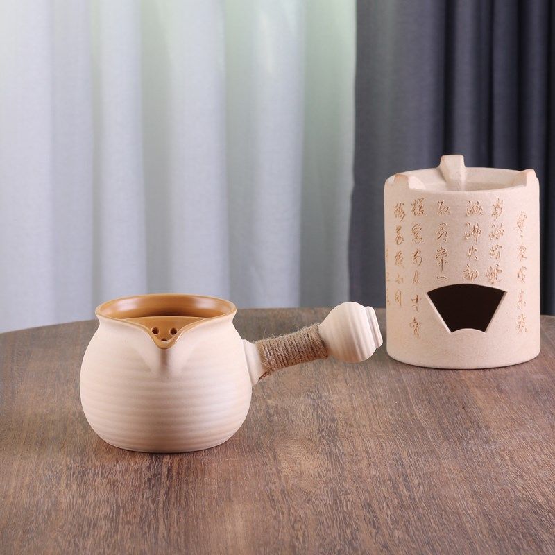 手工土陶烤茶罐煮茶罐烤茶壶罐罐茶壶公道杯煮茶器粗陶茶具白茶